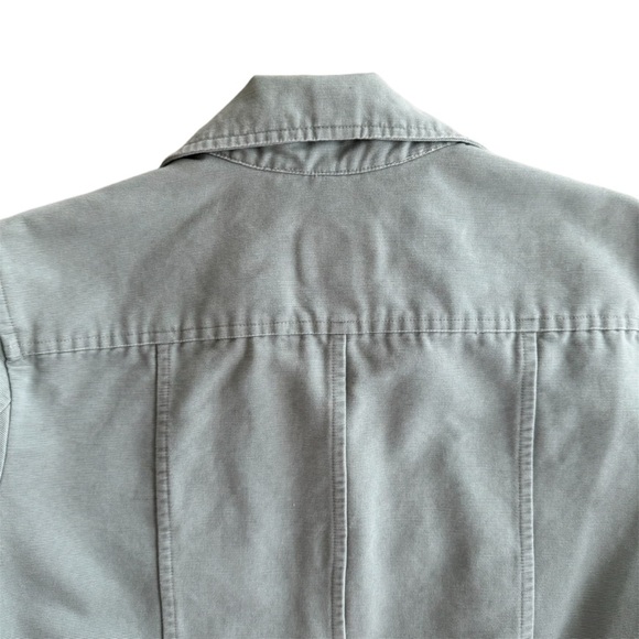 J. Jill Women's Jacket size Small Green Cargo Button Front Ribbed Textured Denim - Picture 6 of 10